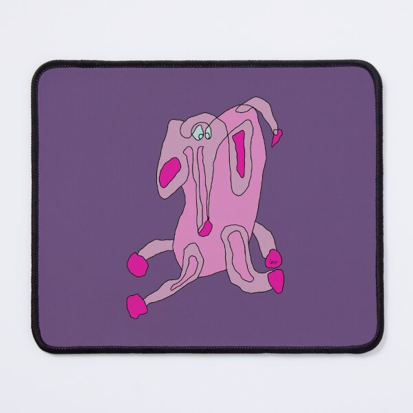 Item preview, Pink elephant, unrolled line (purple background) designed and sold by MentaLee.