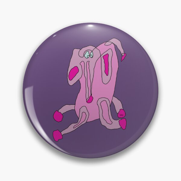Item preview, Pink elephant, unrolled line (purple background) designed and sold by MentaLee.