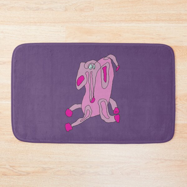 Item preview, Pink elephant, unrolled line (purple background) designed and sold by MentaLee.