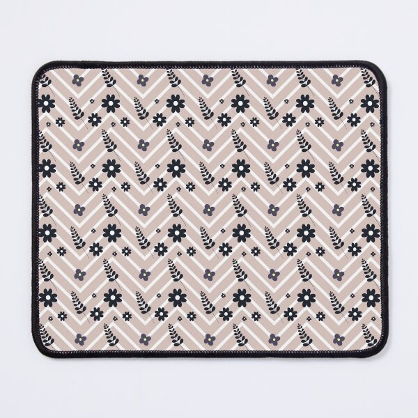 Item preview, Mountain Ash Collection - Beige floral and chevron surface pattern designed and sold by Missing In Art.