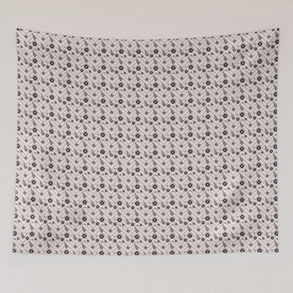 Item preview, Mountain Ash Collection - Beige floral and chevron surface pattern  designed and sold by Missing In Art.