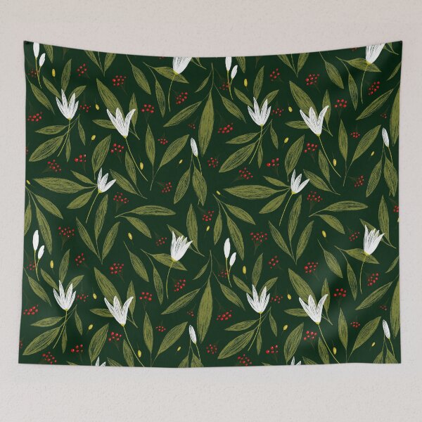 Item preview, Pattern with white flowers designed and sold by hmorena.