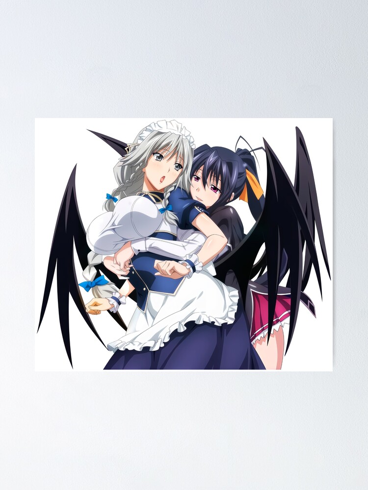 Grayfia Lucifuge And Himejima Akeno Lewd Boobs High School Dxd Ecchi Hot Hentai Poster By