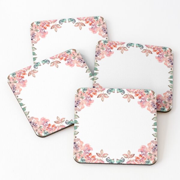Item preview, Pastel Colored Floral Patterns - Watercolor Flower Frame designed and sold by JanviRamani.