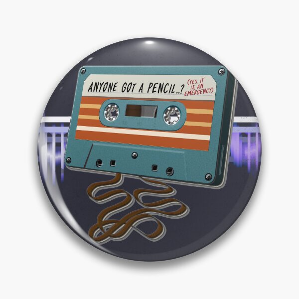 Item preview, ANYONE GOT A PENCIL? (Yes, It Is An Emergency) - Retro Music : Cassette Tape (Cyan / Orange) designed and sold by RetroTeeStudio.