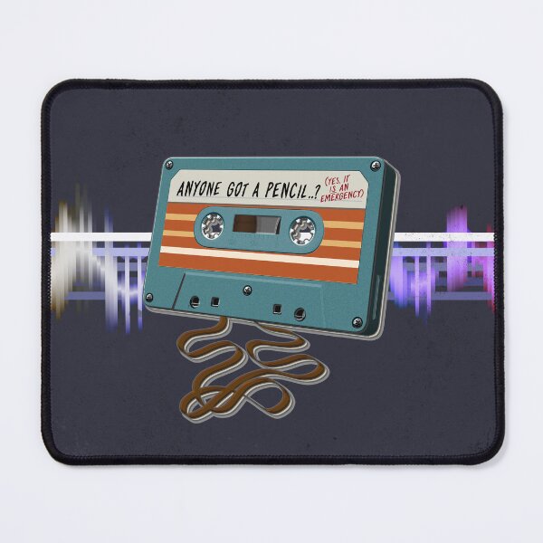 Item preview, ANYONE GOT A PENCIL? (Yes, It Is An Emergency) - Retro Music : Cassette Tape (Cyan / Orange) designed and sold by RetroTeeStudio.