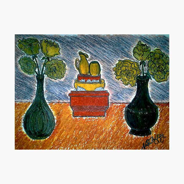 CARNATIONS AND TWO VASES Photographic Print