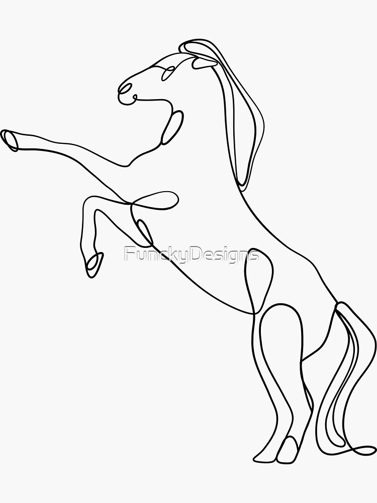 "Dancing Pony Line Art Sticker" Sticker by FunckyDesigns Redbubble