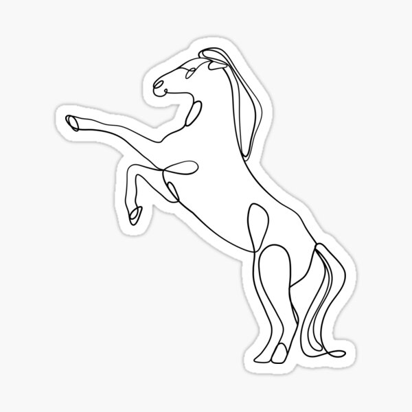"Dancing Pony Line Art Sticker" Sticker by FunckyDesigns Redbubble