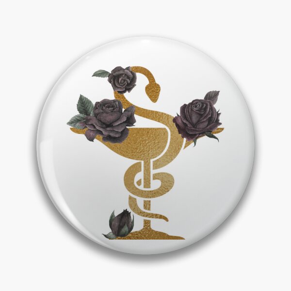 Item preview, Pharmacy Store Decor dark purple roses romantic hand paint Floral Bowl of Hygeia designed and sold by Lawandmedical.