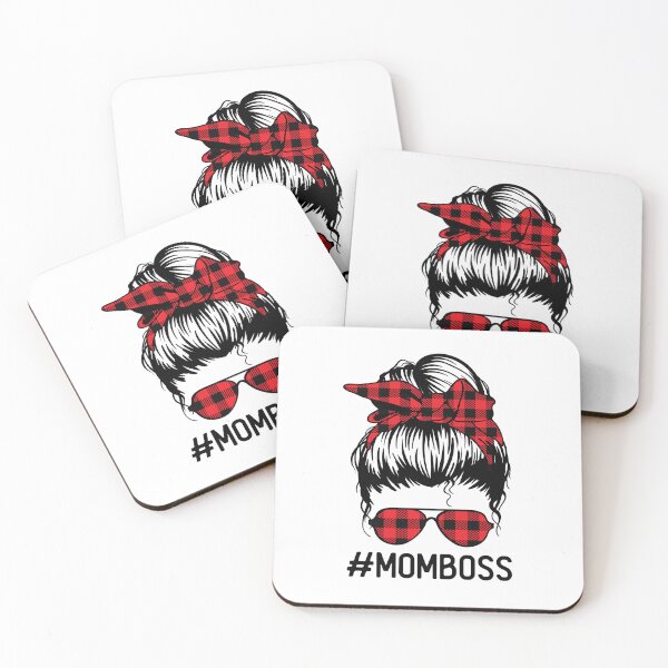 Item preview, Mom Boss Messy Bun Buffalo Plaid Mommy MomLife designed and sold by clothesy7.