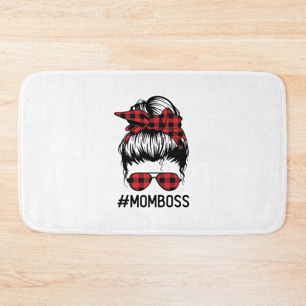 Item preview, Mom Boss Messy Bun Buffalo Plaid Mommy MomLife designed and sold by clothesy7.