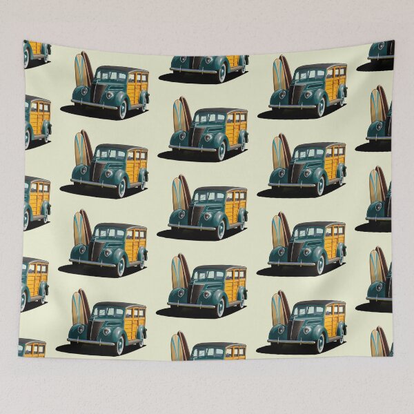 Item preview, 1937 Ford Woody Station Wagon in teal designed and sold by candc-retro.