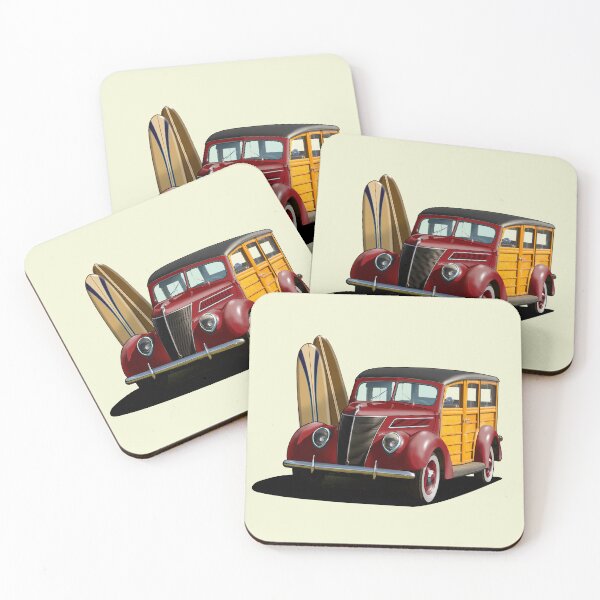 Item preview, 1937 Ford Woody Station Wagon in maroon designed and sold by candc-retro.