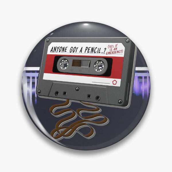 Item preview, ANYONE GOT A PENCIL? (Yes, It Is An Emergency) - Retro Music : Cassette Tape (Grey / Red Stripe) designed and sold by RetroTeeStudio.