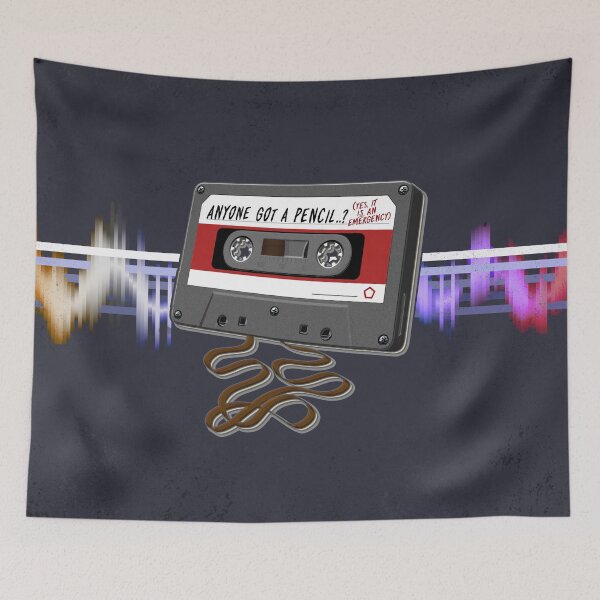 Item preview, ANYONE GOT A PENCIL? (Yes, It Is An Emergency) - Retro Music : Cassette Tape (Grey / Red Stripe) designed and sold by RetroTeeStudio.