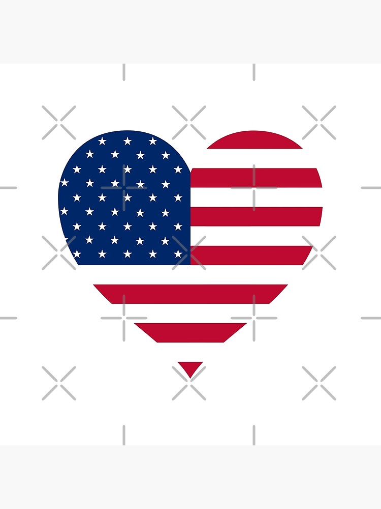 Flag Of United States Of America Heart Patterns For Lovers Poster For Sale By Bilalulker 