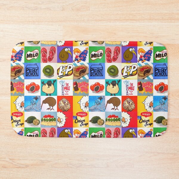 Item preview, Kiwiana food and drink icons collage designed and sold by Mandii Pope.
