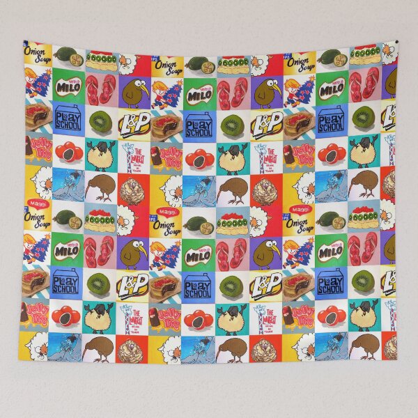 Item preview, Kiwiana food and drink icons collage designed and sold by Mandii Pope.