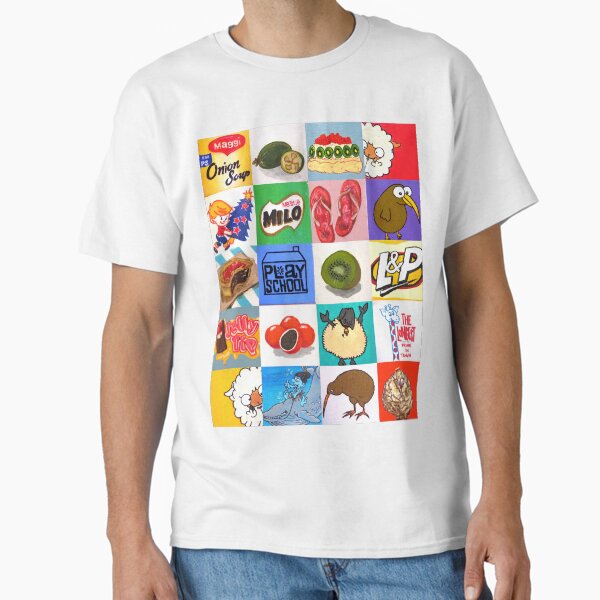 Kiwiana food and drink icons collage Classic T-Shirt