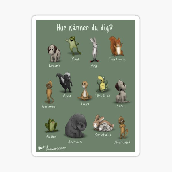 Hur Känner Du Dig: Feeling Sticker of the animals from Once I Was Very Very Scared Sticker