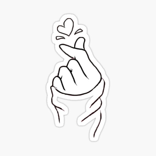 coeur avec les doigts Sticker