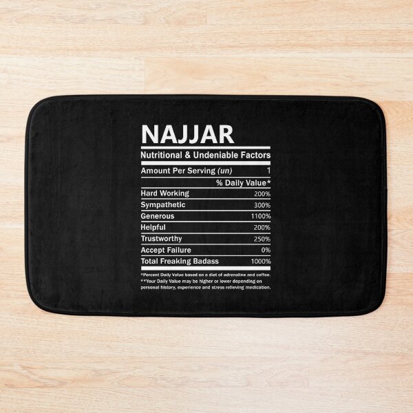 Item preview, Najjar Name T Shirt - Najjar Nutritional And Undeniable Factors Gift Item Tee designed and sold by gabridunc4.
