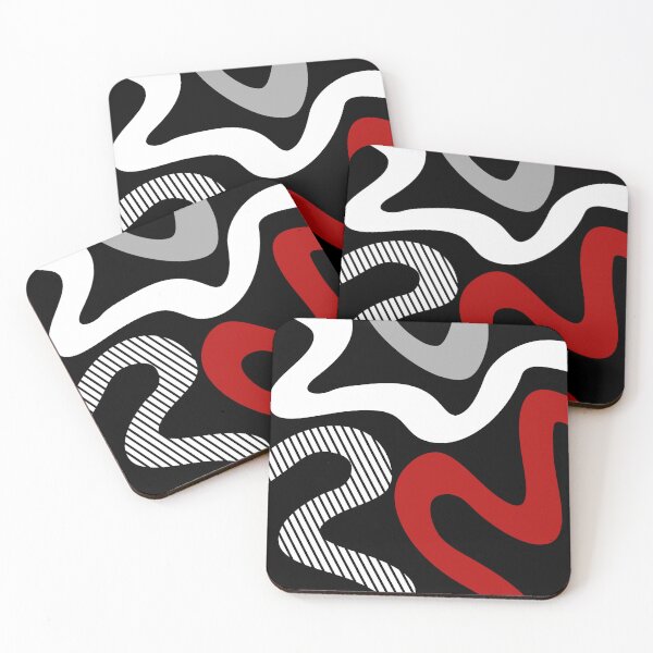 Item preview, Abstract waves - red, grey, black, white designed and sold by BattaAnastasia.