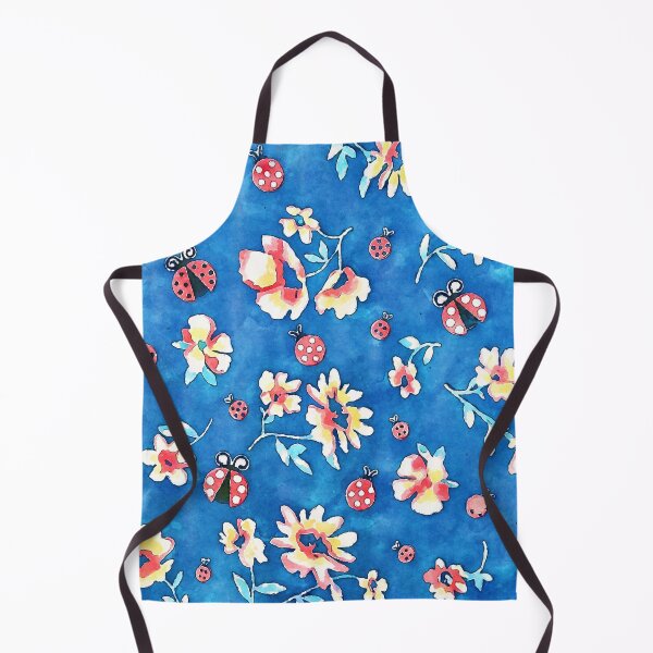 Item preview, Ladybugs and Flowers True Blue Pattern designed and sold by MediaArtbyMara.