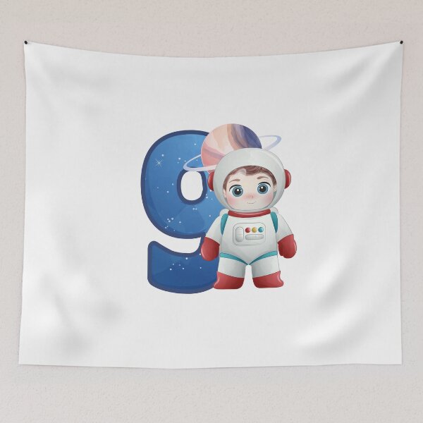 Item preview, Happy Birthday Spaceman Numbers - Nine - 9 - Ninth designed and sold by WilliamsonMedia.