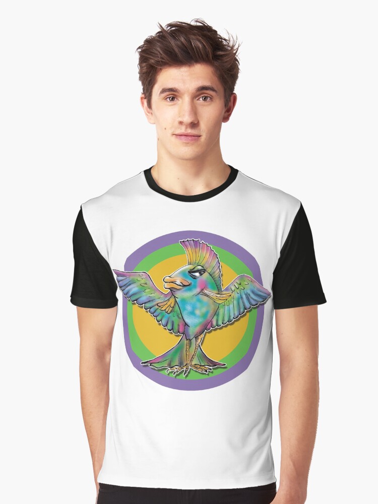 Thumbnail 1 von 5, Grafik T-Shirt, Fischvogel Schwarz designt und verkauft von Raduna.