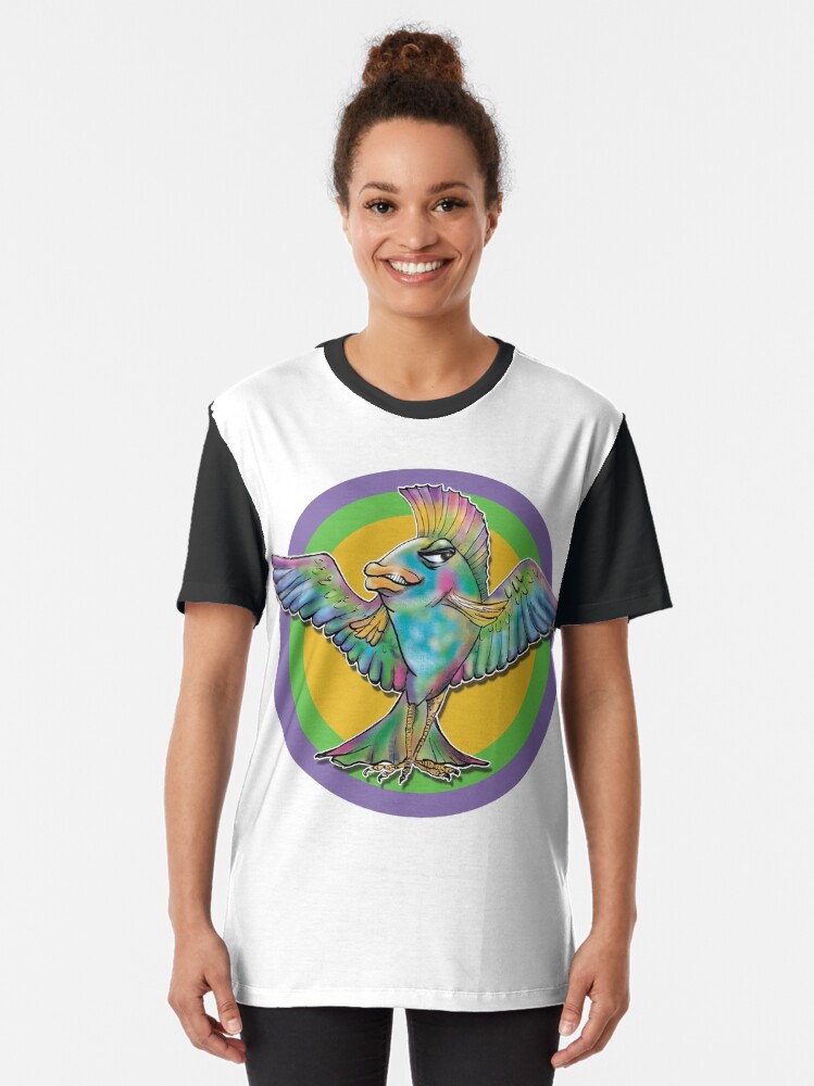 Thumbnail 2 von 5, Grafik T-Shirt, Fischvogel Schwarz designt und verkauft von Raduna.