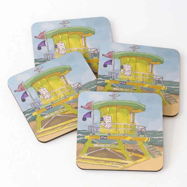 Item preview, Cute lifeguard tower in South Beach Miami Florida - WelshDesigns designed and sold by welshdesigns.