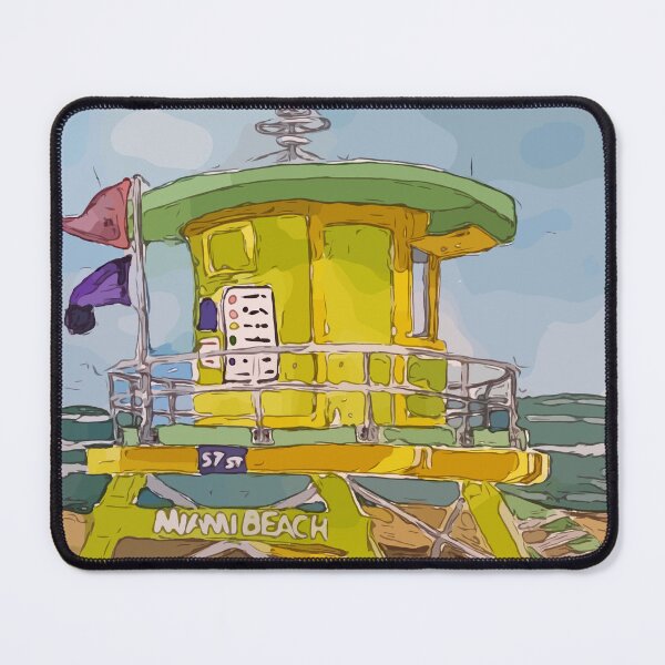 Item preview, Cute lifeguard tower in South Beach Miami Florida - WelshDesigns designed and sold by welshdesigns.