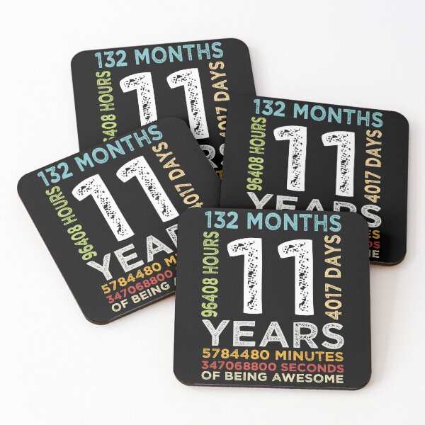 Item preview, Funny Kids 11th Birthday 11 Years Old Vintage Retro 132 Months Boys And Girls designed and sold by pedrored369.