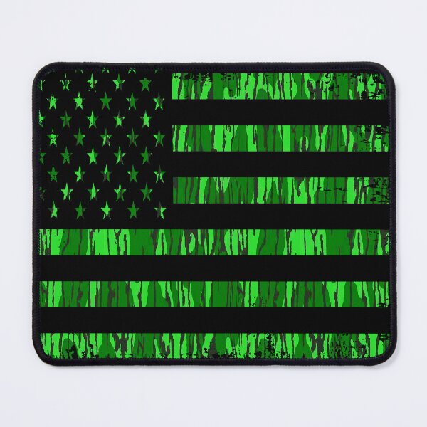 Item preview, Green Bottomland Camo Grunge American Flag designed and sold by artistwill.
