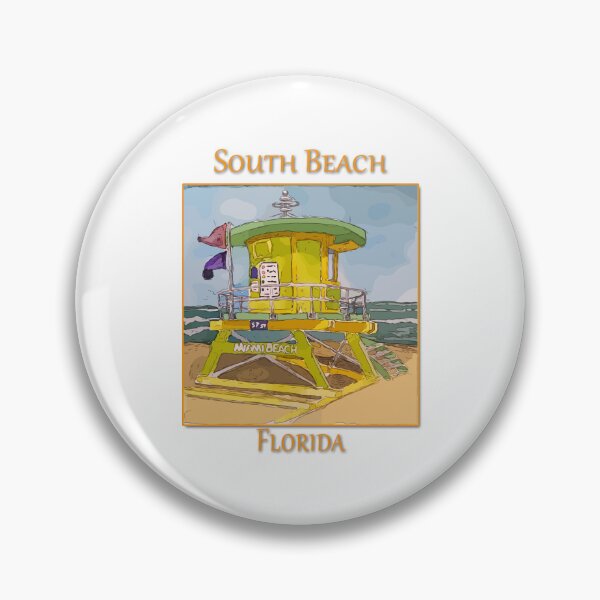 Item preview, Cute Lifeguard tower in South Beach Miami Florida - WelshDesigns designed and sold by welshdesigns.
