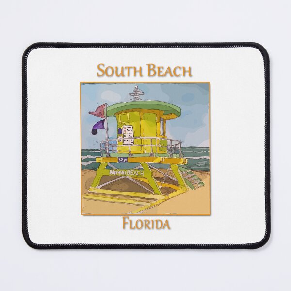 Item preview, Cute Lifeguard tower in South Beach Miami Florida - WelshDesigns designed and sold by welshdesigns.