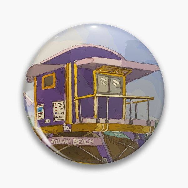 Item preview, Cute lifeguard tower in South Beach Miami Florida - WelshDesigns designed and sold by welshdesigns.