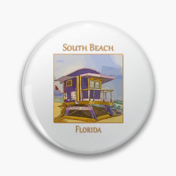 Item preview, Cute Lifeguard tower in South Beach Miami Florida - WelshDesigns designed and sold by welshdesigns.