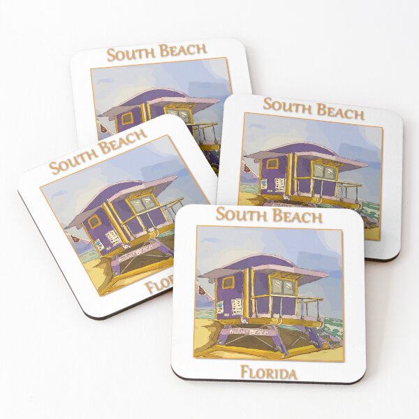 Item preview, Cute Lifeguard tower in South Beach Miami Florida - WelshDesigns designed and sold by welshdesigns.