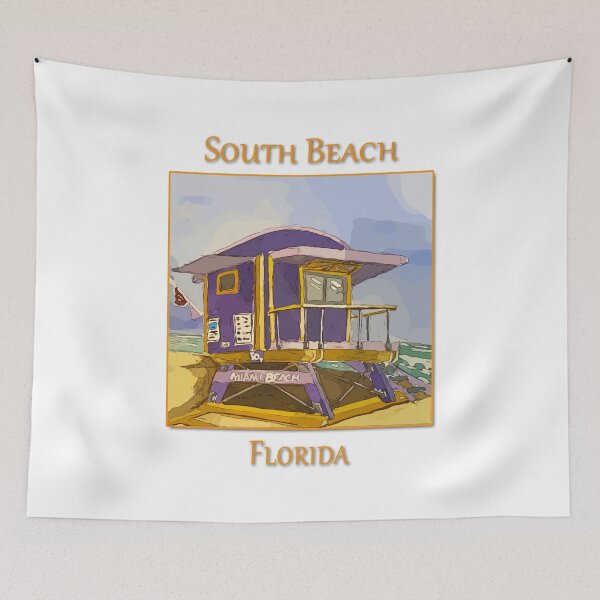 Item preview, Cute Lifeguard tower in South Beach Miami Florida - WelshDesigns designed and sold by welshdesigns.