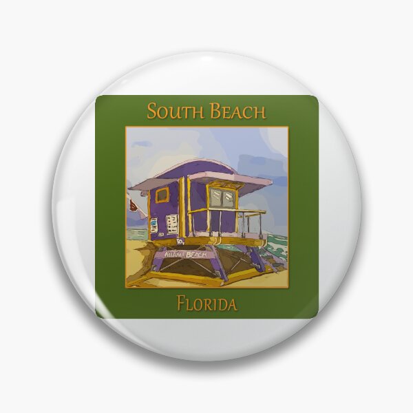 Item preview, Cute Lifeguard tower in South Beach Miami Florida - WelshDesigns designed and sold by welshdesigns.