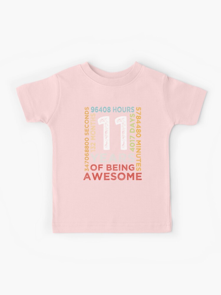 11 Years Old 11th Birthday Vintage Retro T Shirt 132 Months