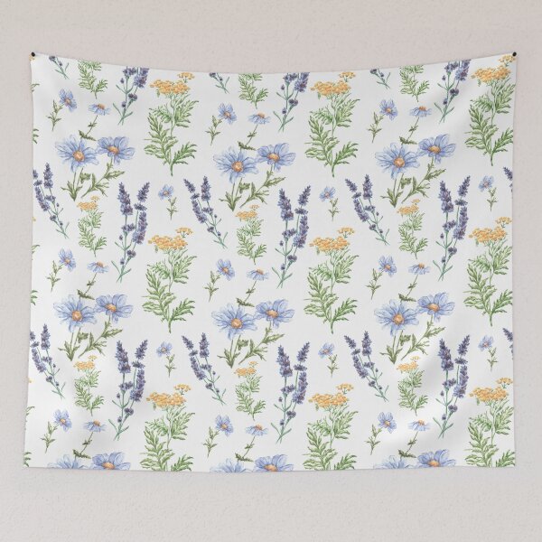 Item preview, Chamomile, tansy, lavender meadow flowers. Vintage floral pattern designed and sold by PeacefulArtUkr.