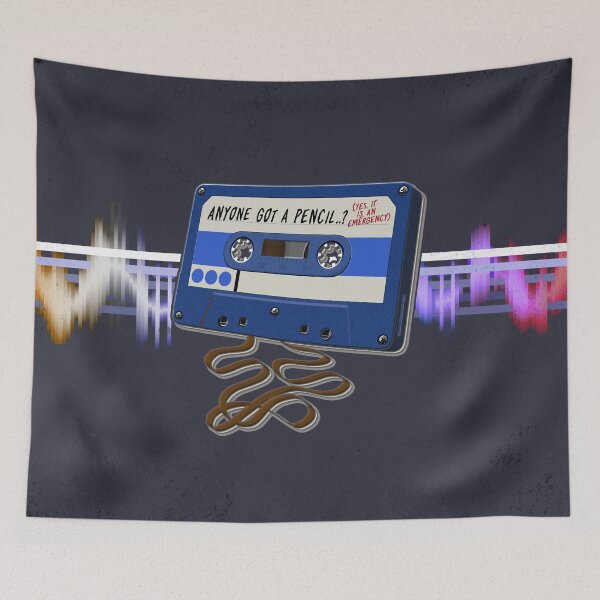 Item preview, ANYONE GOT A PENCIL? (Yes, It Is An Emergency) - Retro Music : Cassette Tape (Mid-Blue) designed and sold by RetroTeeStudio.