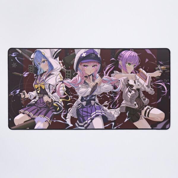 Youtubeurs virtuels Minato Aqua, Suisei Hoshimachi et Towa Tokoyami Tapis de souris XXL