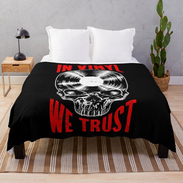 Item preview, In Vinyl We Trust Vintage Record Collector Gothic Skull LP designed and sold by GrandeDuc.