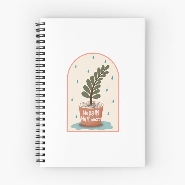 Item preview, No rain no flowers quote design illustration designed and sold by DDalaland.