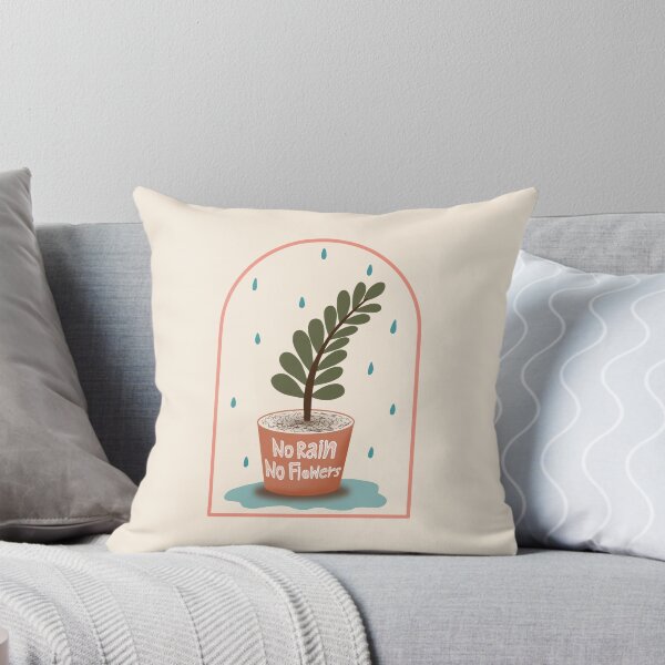 Item preview, No rain no flowers quote design illustration designed and sold by DDalaland.